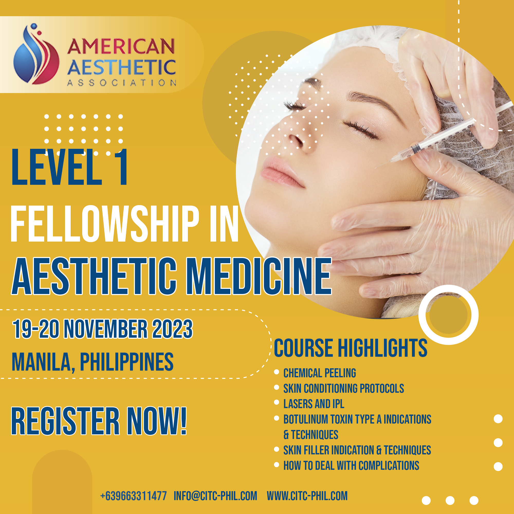 Level 1 Fellowship in Aesthetic Medicine October 2024